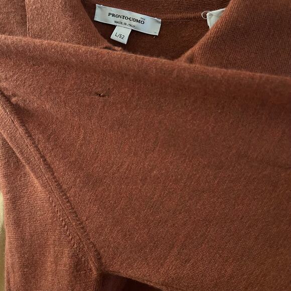 Pronto Uomo 100% Merino Wool Collared Sweater Men's Sz L As-is - Picture 6 of 6